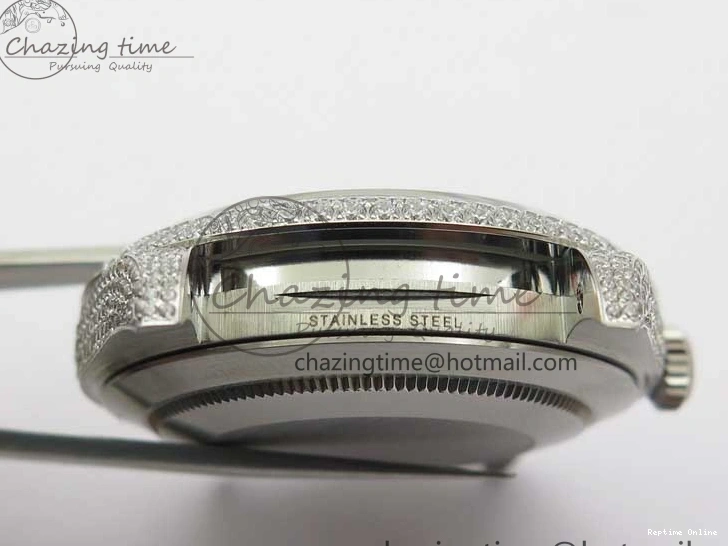 0224 Practical DateJust 41 126334 904 Full Paved Diamonds BP Maker Best Edition Silver Dial on Oyster Bracelet A 2542